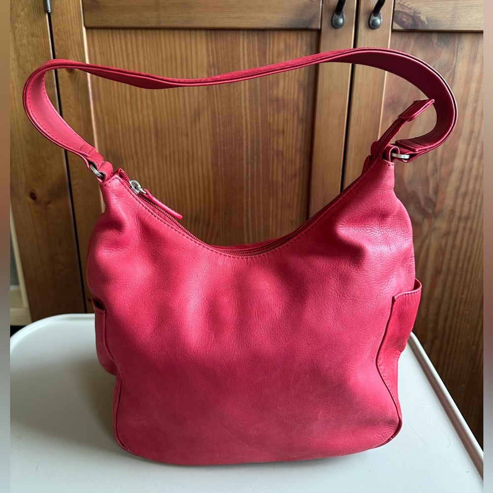 Red Shoulder Bag, Genuine Leather